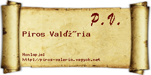 Piros Valéria névjegykártya