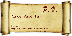Piros Valéria névjegykártya